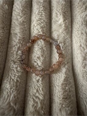 Handcrafted Peach Agate Beaded Bracelet - Unbranded